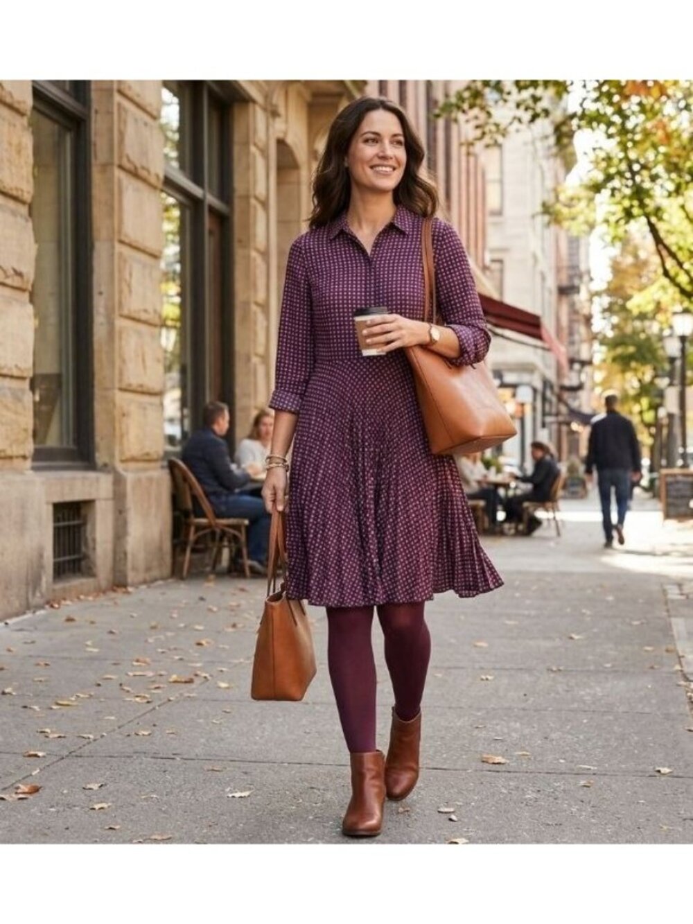 Banana Republic Shirt Dress Size 6 Purple Geometric Print Long Sleeve A-Line